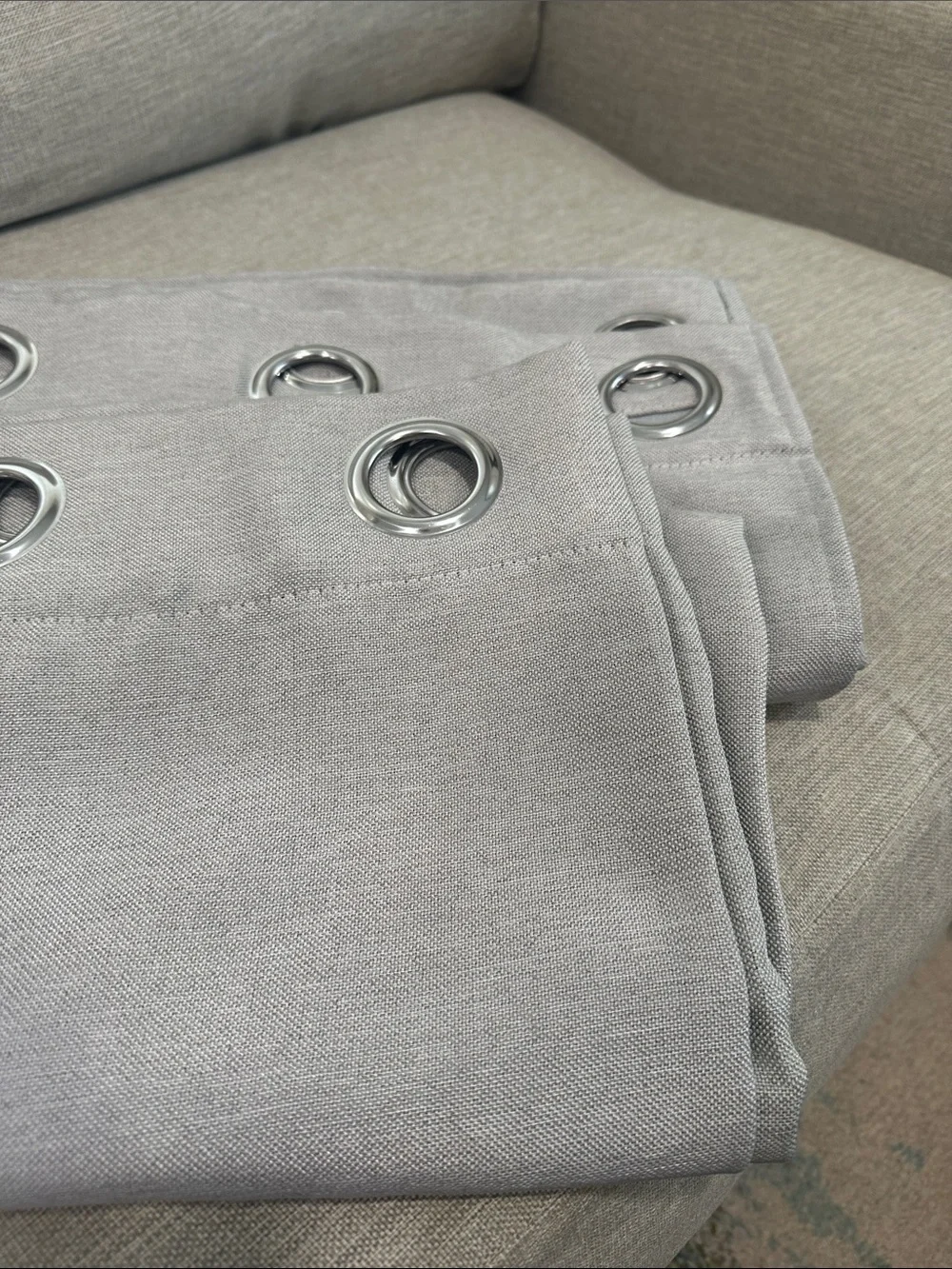 😴 Light Gray Brown Grommet Top Blackout Curtain Panel Pair